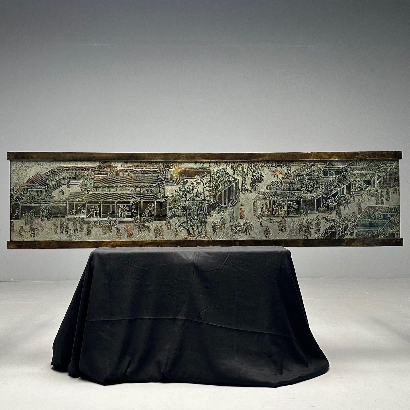Philip & Kelvin LaVerne, Large Spring Festival Console Table, Bronze, 1960s For Sale 8