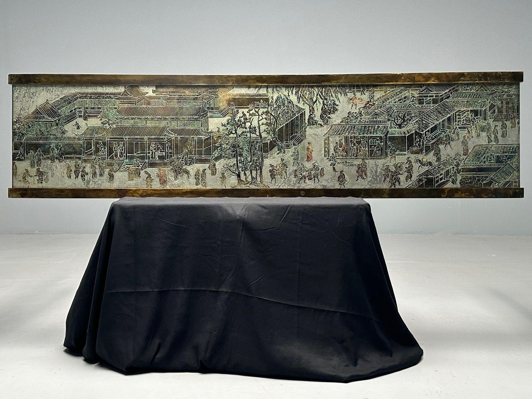 20th Century Philip & Kelvin LaVerne, Large Spring Festival Console Table, Bronze, 1960s For Sale