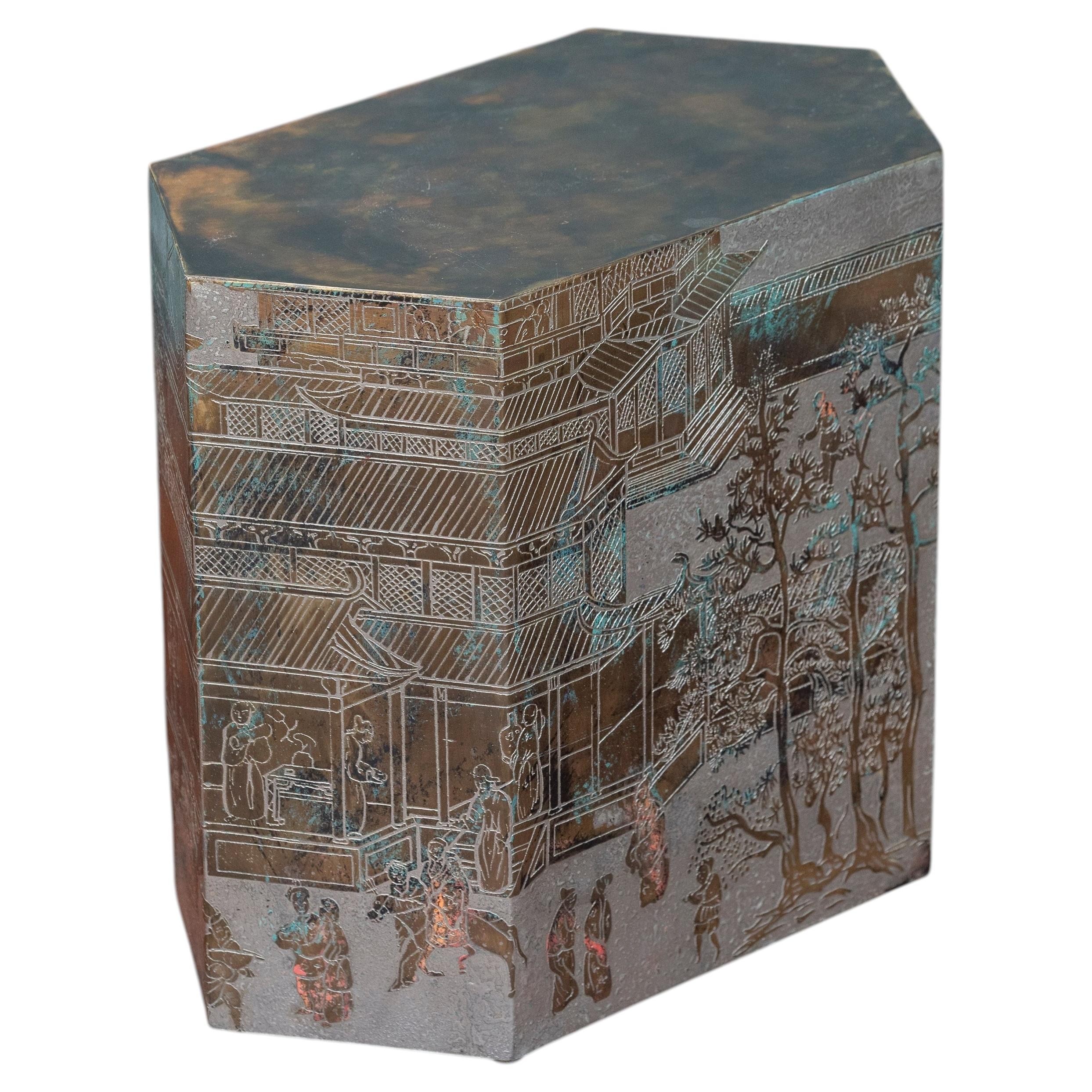 Philip & Kelvin LaVerne "Lo-Ta Hexagonal Cube" Side Table For Sale