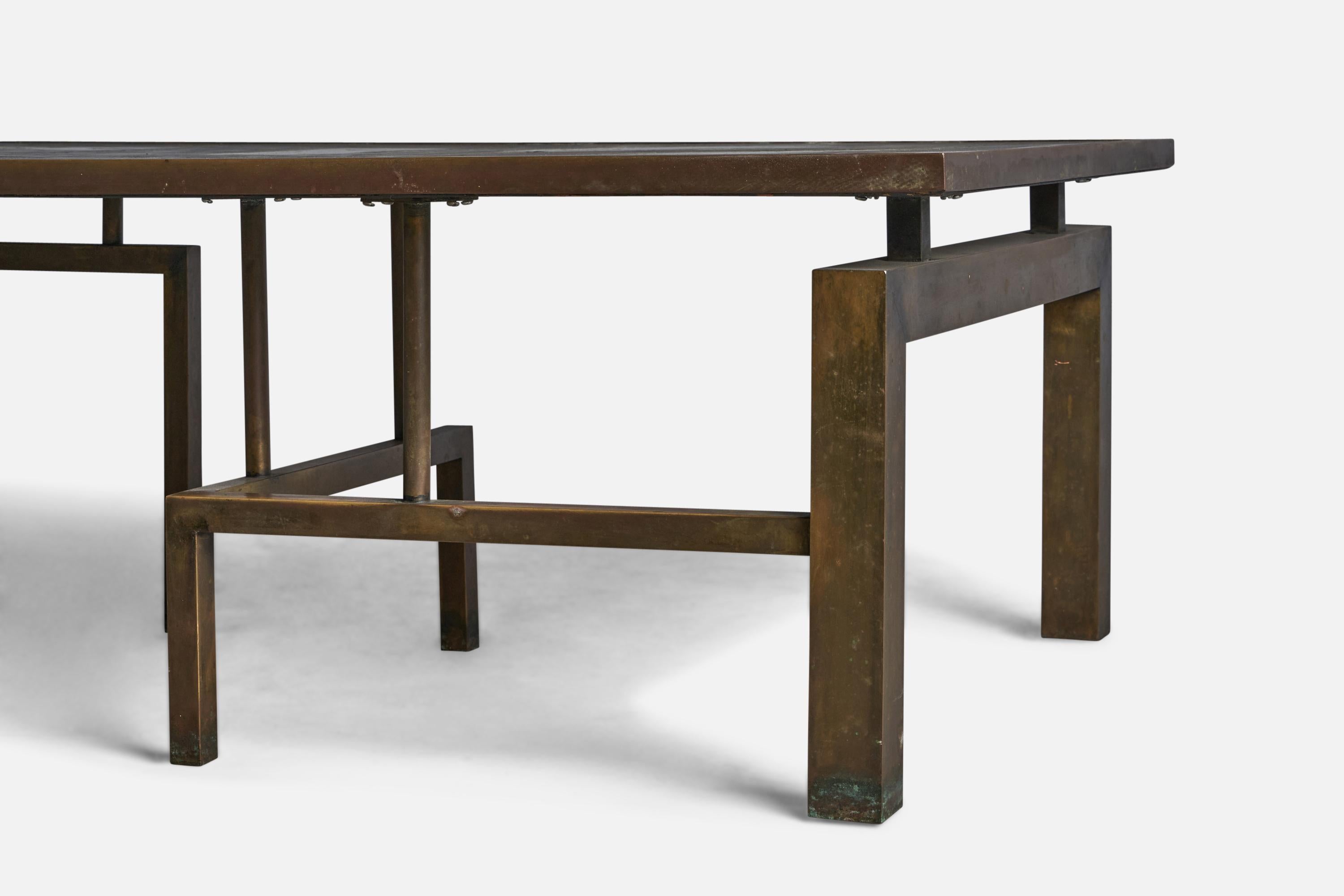 Mid-20th Century Philip & Kelvin LaVerne, Medici Coffee Table, Pewter, Bronze, USA, 1960s For Sale