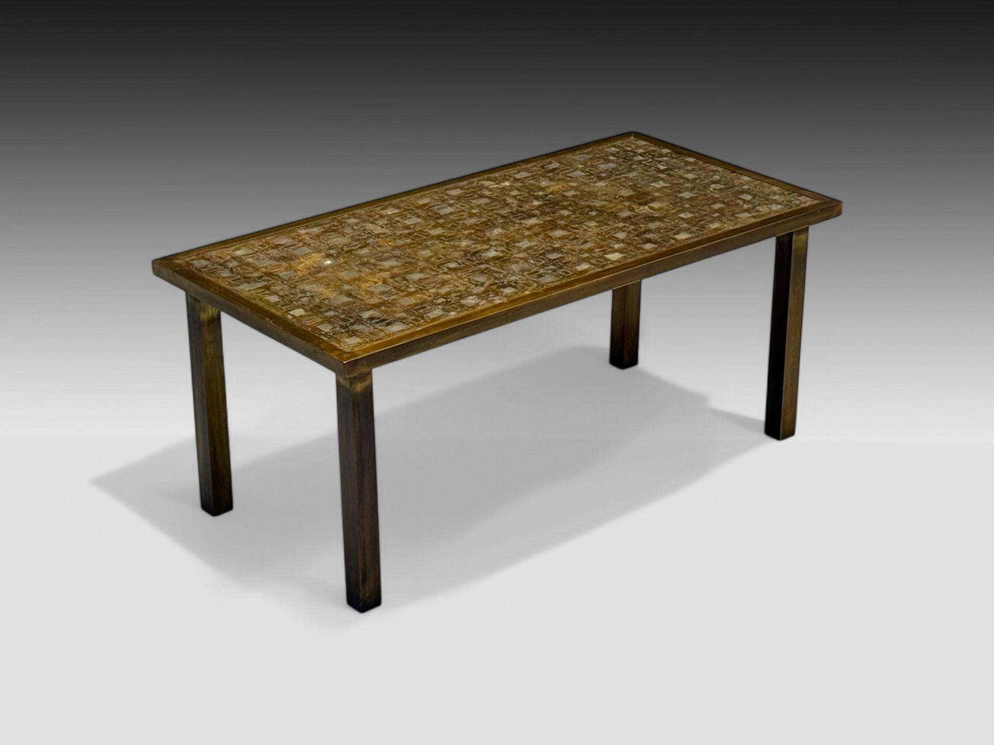 Philip & Kelvin LaVerne, Fantasia-Couchtisch aus geätzter Bronze, Mid-Century, 1960er Jahre

Seltenes Exemplar eines 