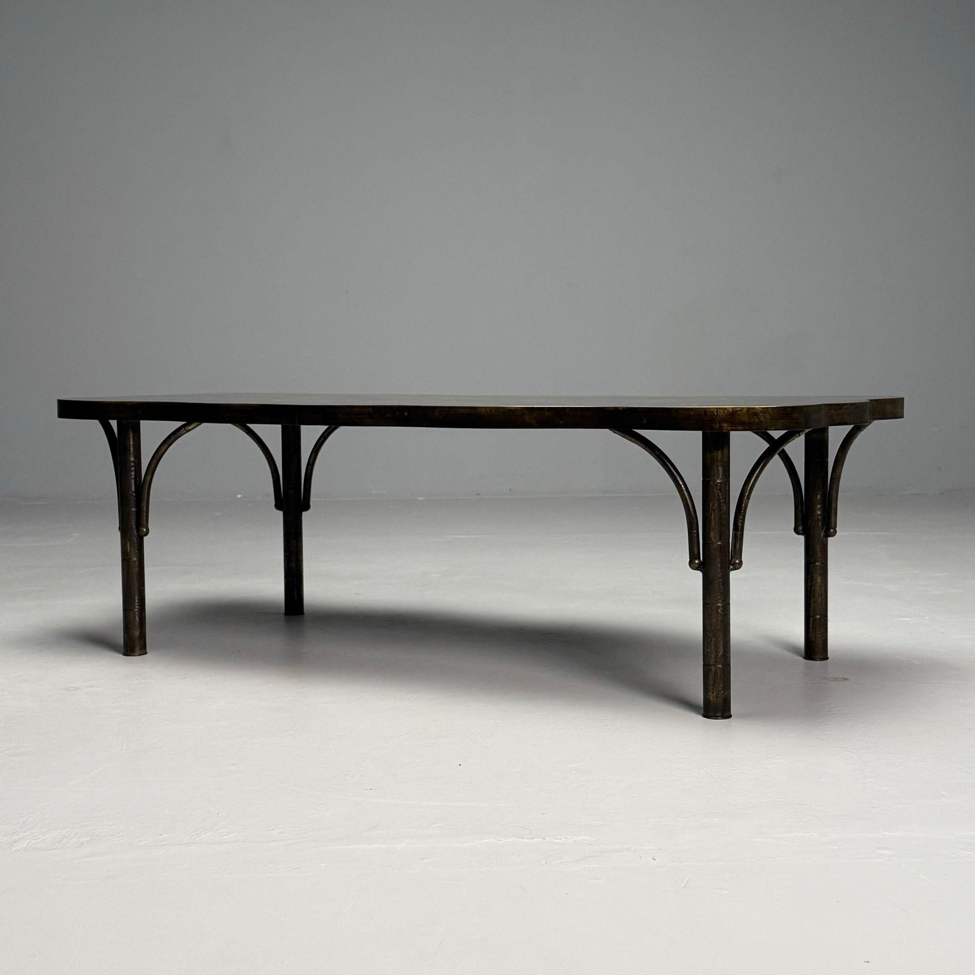 Table basse moderne du milieu du siècle dernier, Philip & Kelvin LaVerne, forme organique, bronze en vente 5