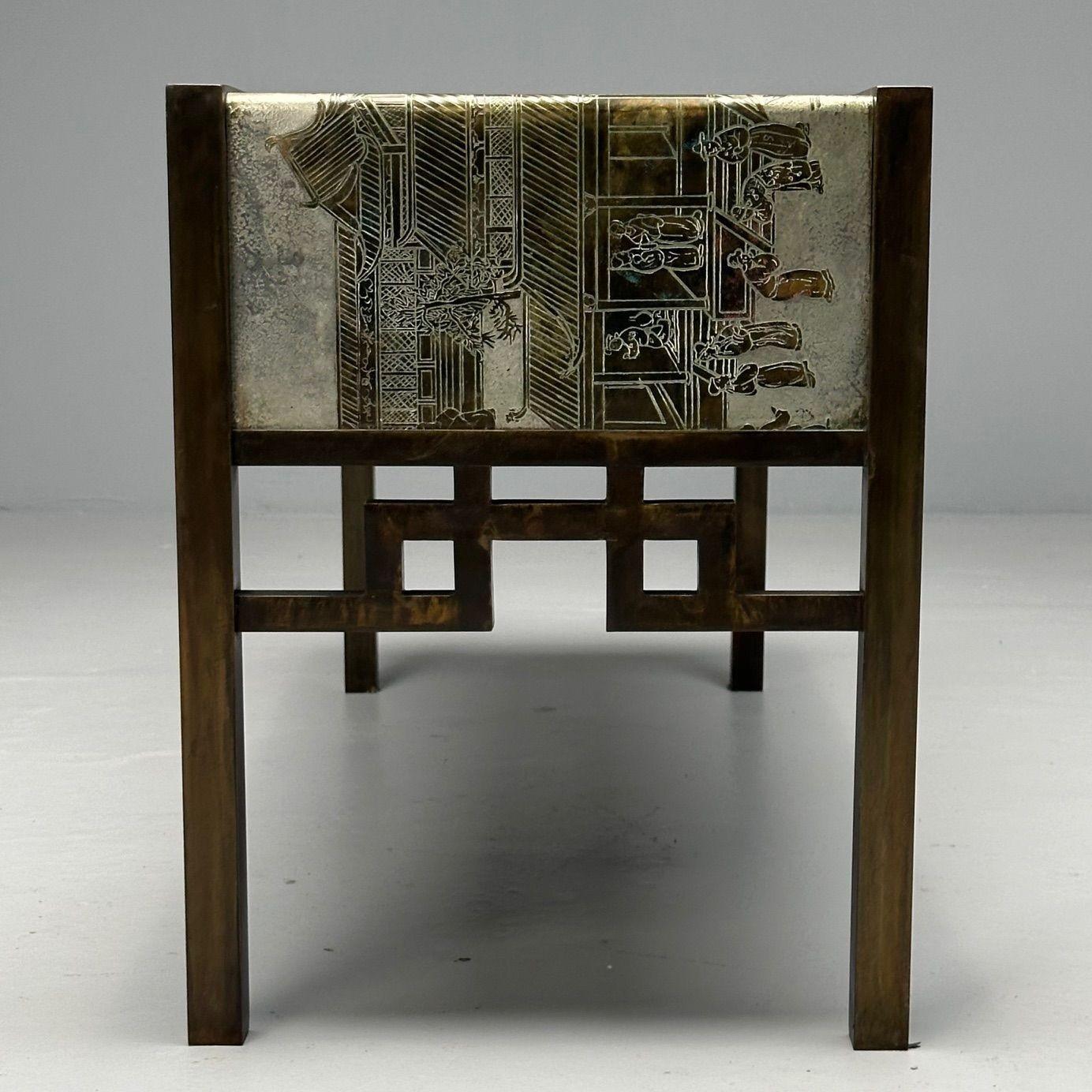 Mesa consola Philip and Kelvin LaVerne Fiesta de Primavera, Bronce, Moderna de mediados de siglo en venta 3