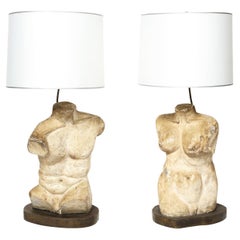 Philip & Kelvin LaVerne Rare and Important Torso Table Lamps ca. 1970 'signed'