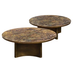 Philip & Kelvin LaVerne Pair of "Eternal Forest" Coffee Tables 1960s 'Signed'