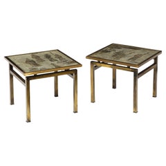 Philip & Kelvin LaVerne Pair of "Ming #131" Tables 1960s 'Signed'