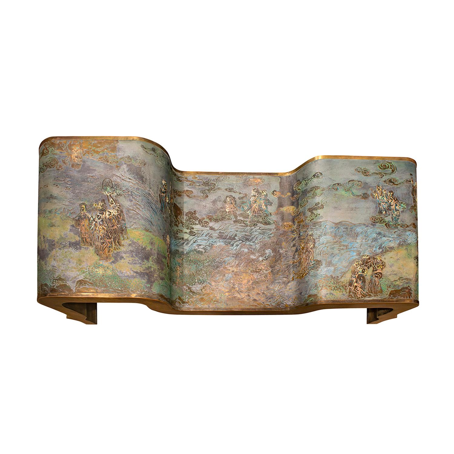 Hand-Crafted Philip & Kelvin LaVerne Rare and Important Chi Liang Coffee Table 1960s (Signed)