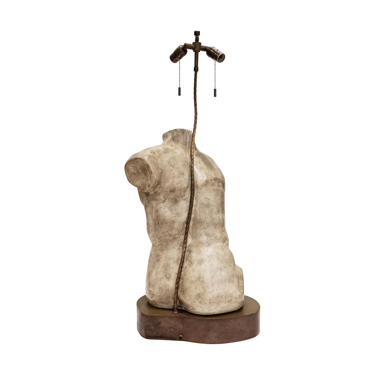 Hand-Crafted Philip & Kelvin Laverne Rare and Important Torso Table Lamps circa 1970, Signed For Sale