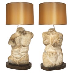 Philip & Kelvin Laverne Rare and Important Torso Table Lamps Ca. 1970, 'Signed'