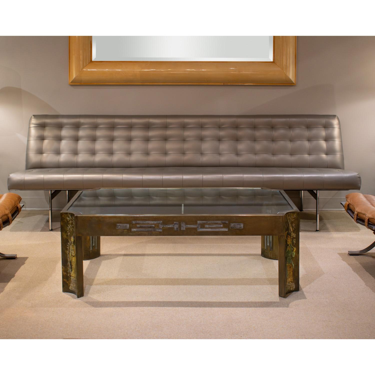Table basse rare Philip & Kelvin LaVerne avec motif chinois des années 1970 (signé) en vente 4