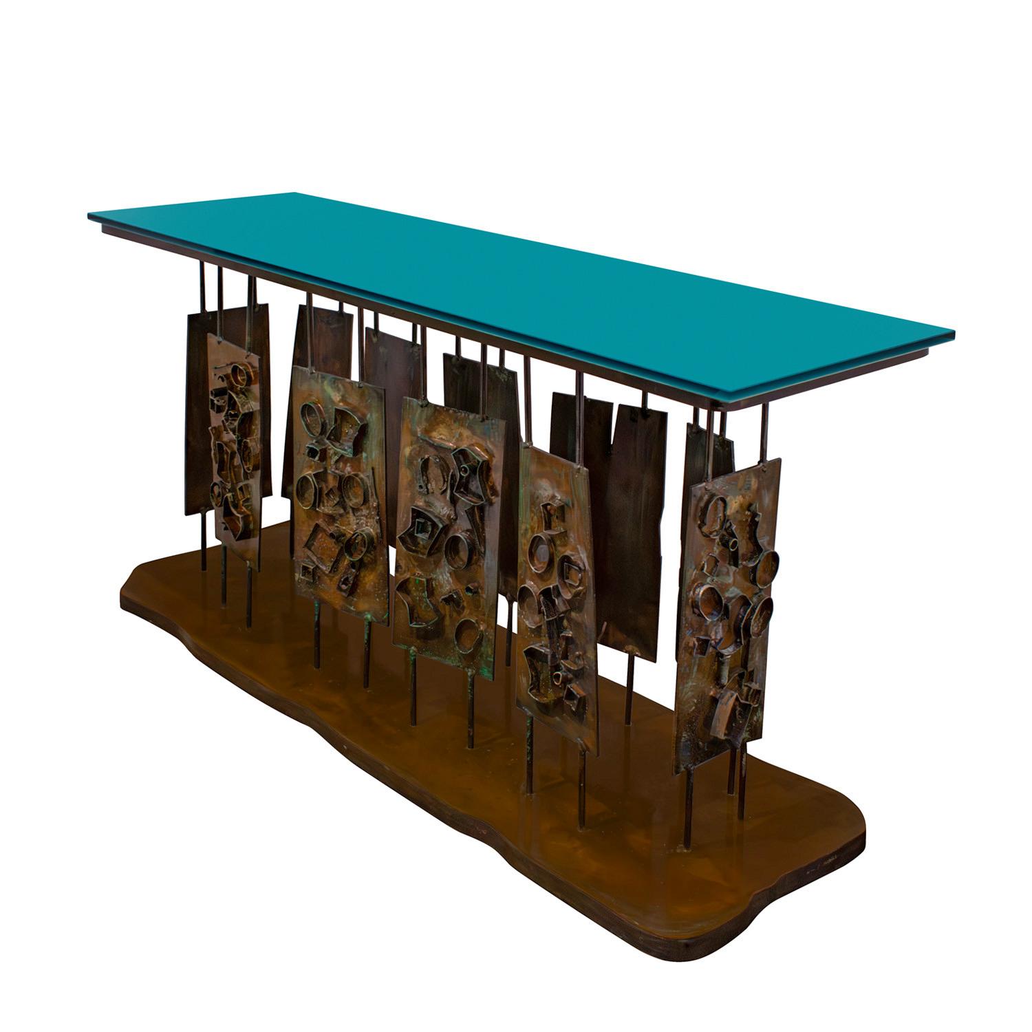 Mid-Century Modern Philip and Kelvin LaVerne Rare Dance of Fauves Console Table 1960 (Signé & Daté) en vente