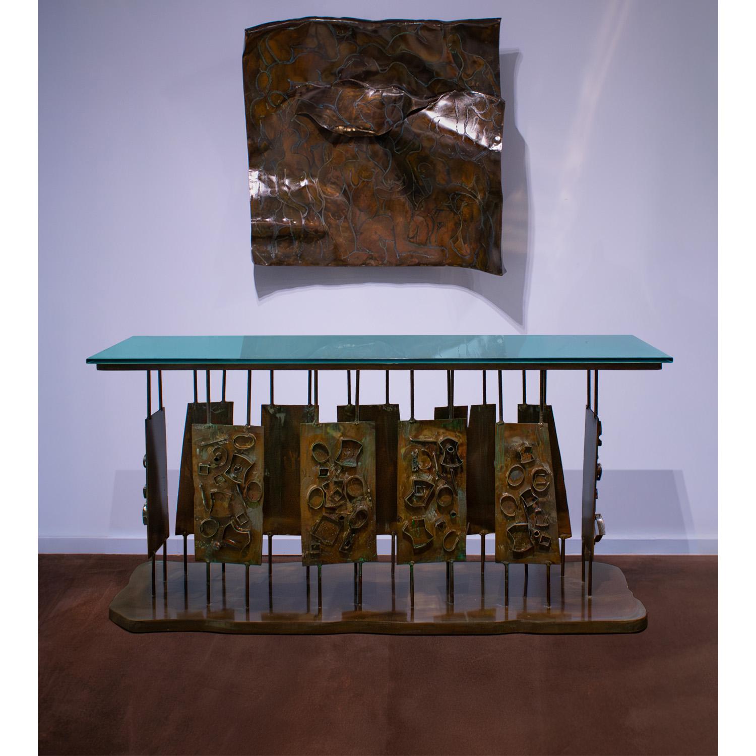 Philip and Kelvin LaVerne Rare Dance of Fauves Console Table 1960 (Signé & Daté) en vente 1