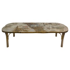Philip & Kelvin LaVerne Rare Large Rectangular Chan Coffee Table 1960s (Signed)