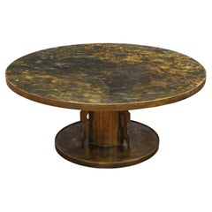 Philip & Kelvin Laverne Round Coffee Table in Patinated Bronze 'Signed'