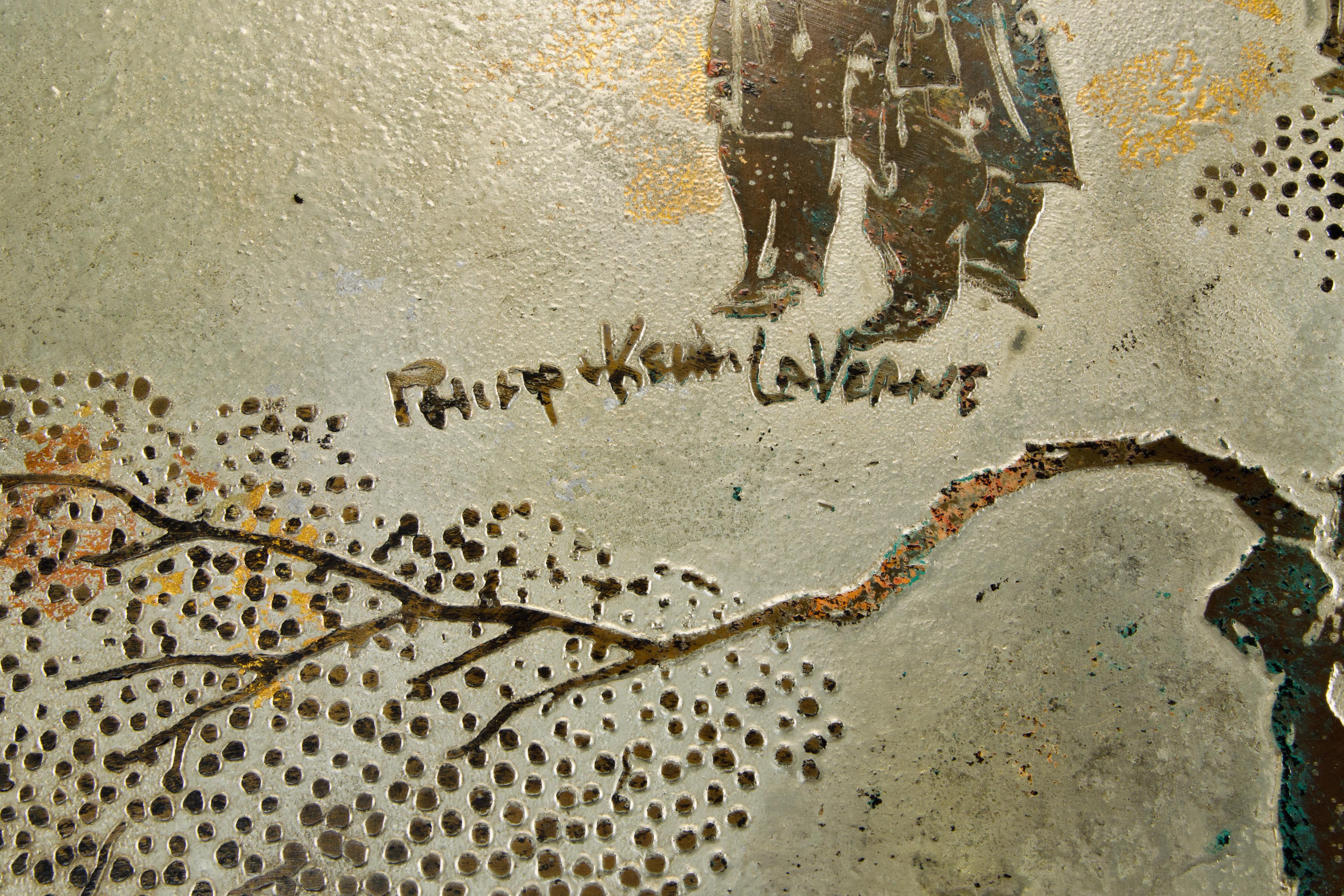 Philip & Table de jeu Kelvin LaVerne Special 'Chan' en bronze:: circa 1965:: signé 2