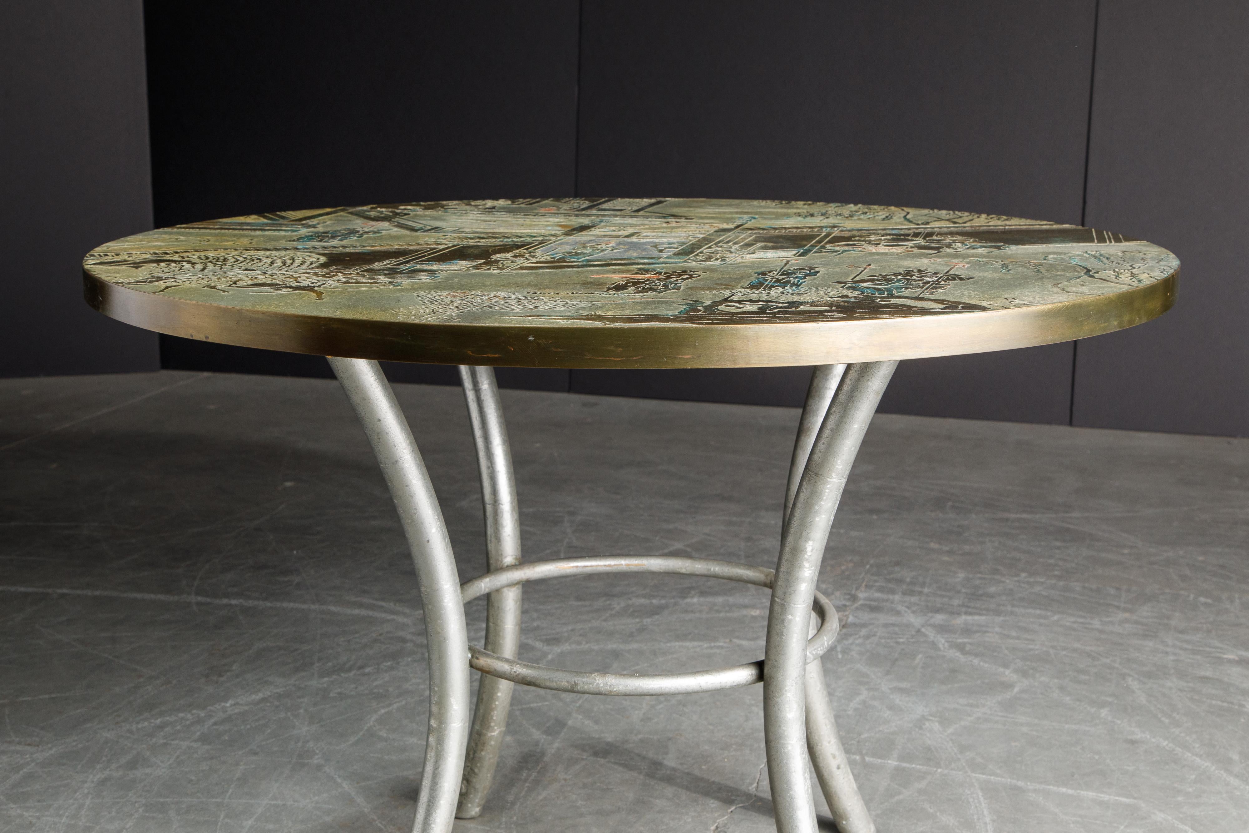 Philip & Kelvin LaVerne Special 'Chan' Bronze Game Table, circa 1965, Signed 4