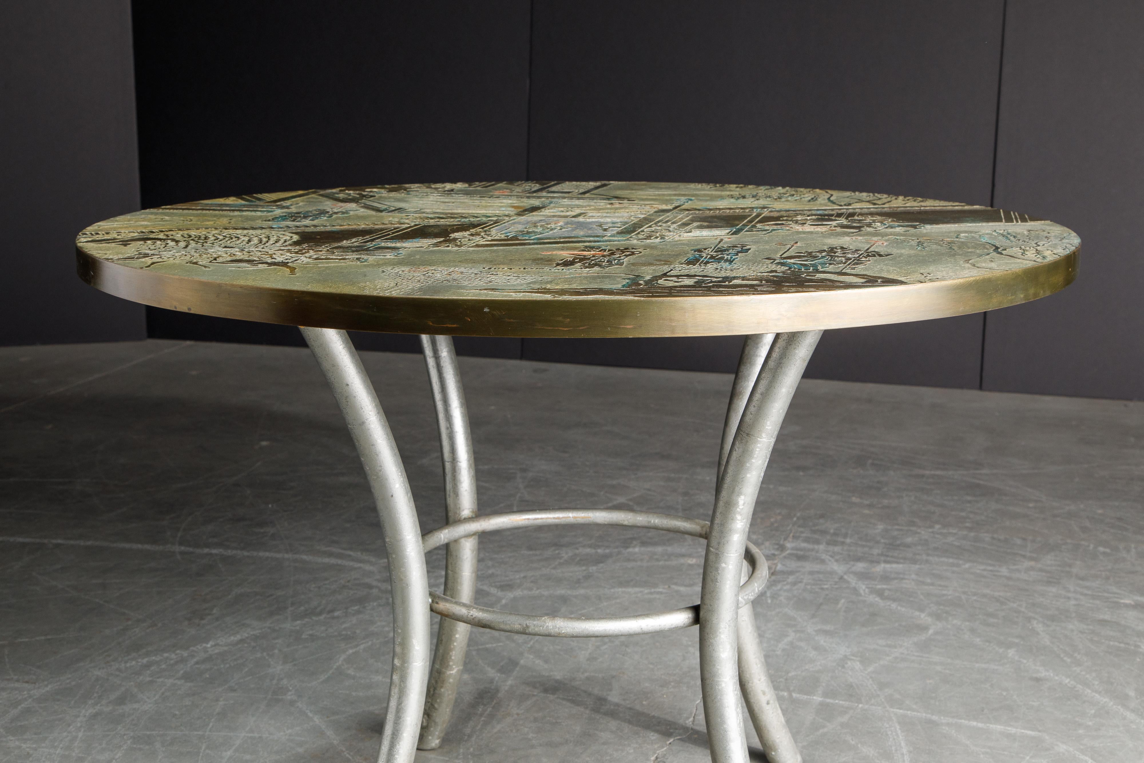 Philip & Table de jeu Kelvin LaVerne Special 'Chan' en bronze:: circa 1965:: signé 6