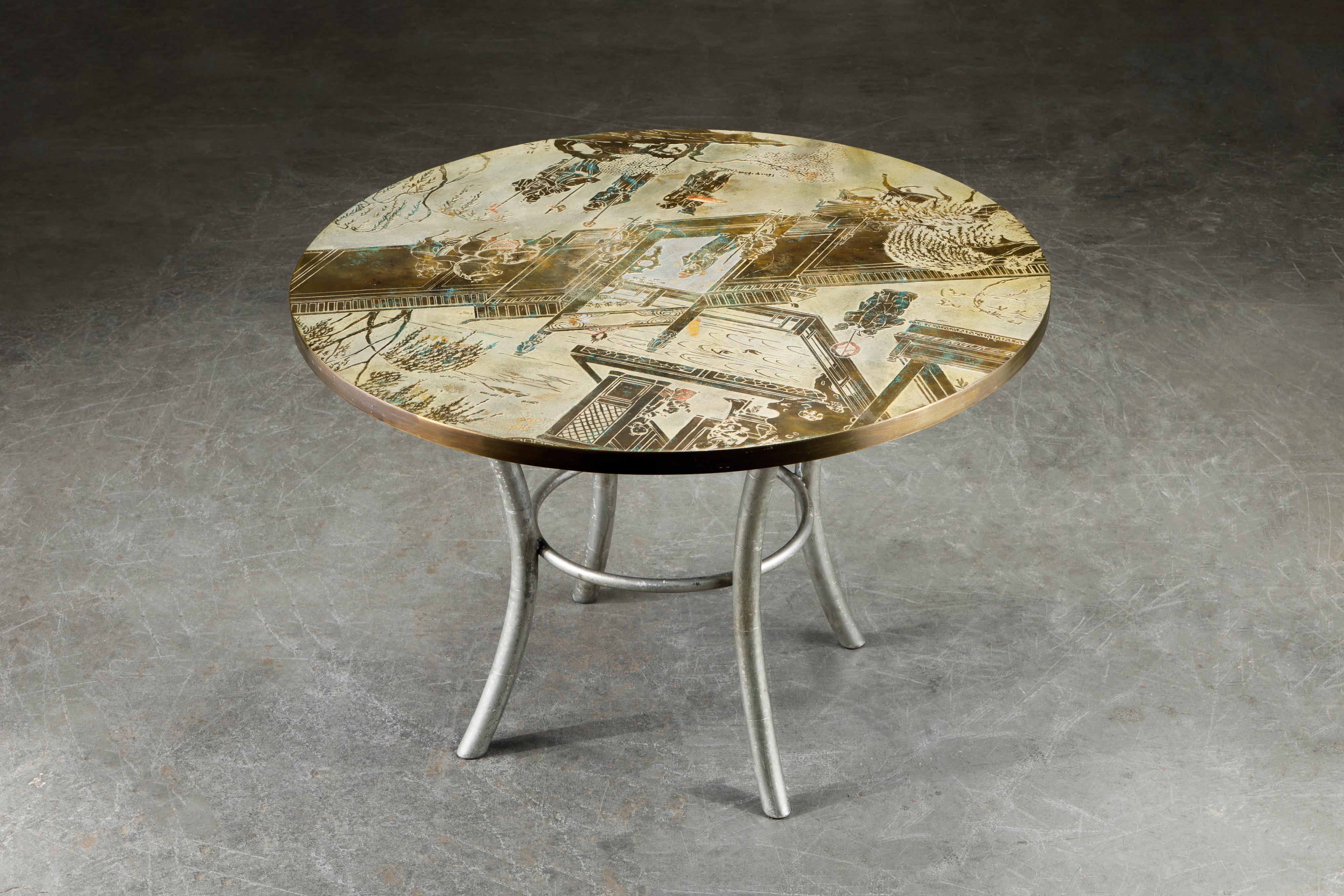 Milieu du XXe siècle Philip & Table de jeu Kelvin LaVerne Special 'Chan' en bronze:: circa 1965:: signé