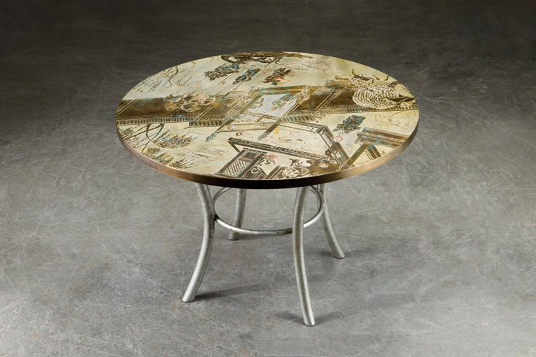 Mid-20th Century Philip & Kelvin LaVerne Special 'Chan' Bronze Game Table, circa 1965, Signed