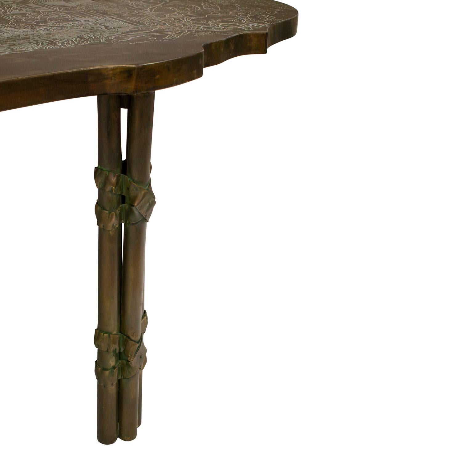 Milieu du XXe siècle Philip & Kelvin LaVerne Superbe table basse 