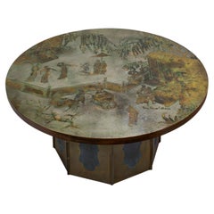 Vintage Philip & Kelvin LaVerne Superb Tao Coffee Table on Pedestal Base 1960s (Signed)