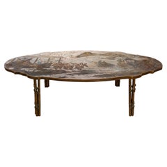 Philip & Kelvin LaVerne "Tang Boucher" Coffee Table with Stunning Colors 1960s