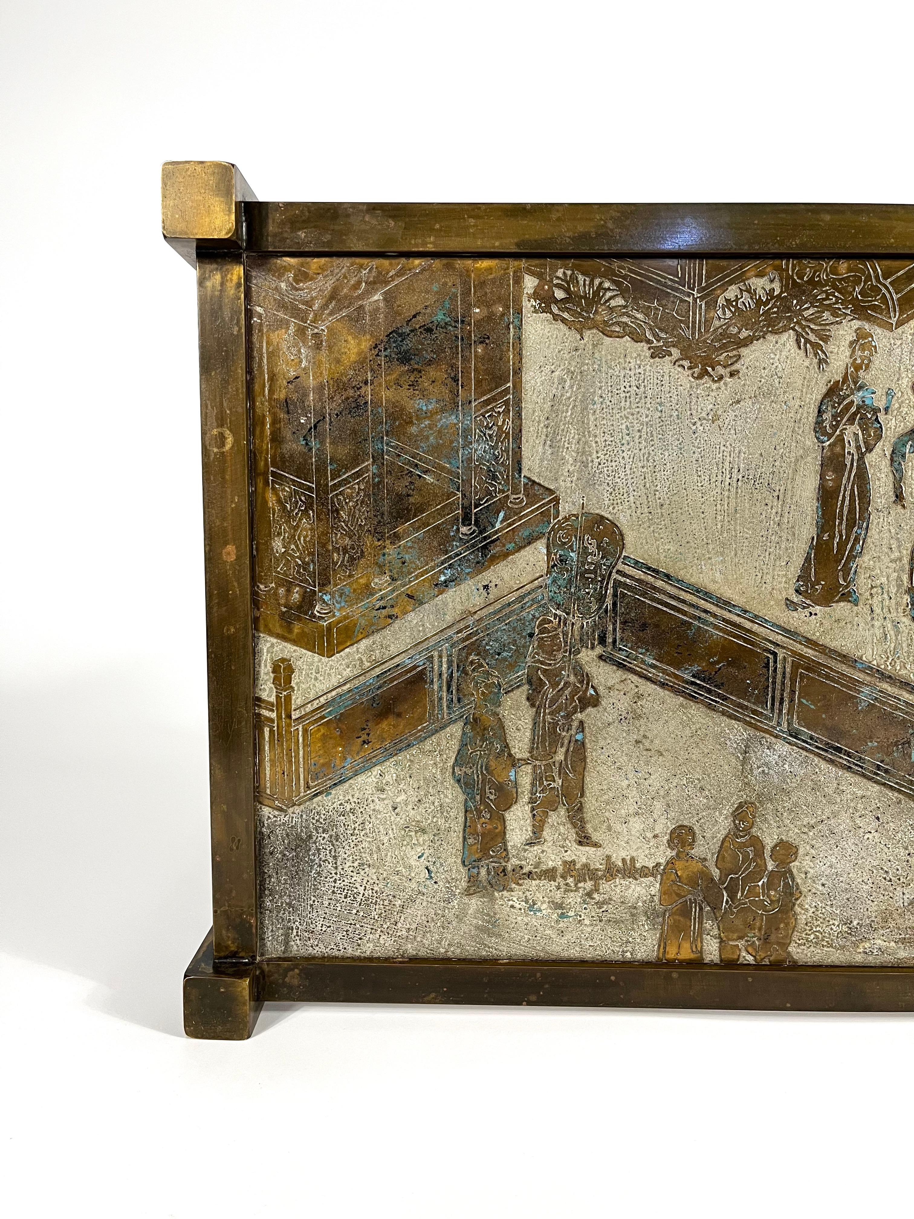 antique bronze end table