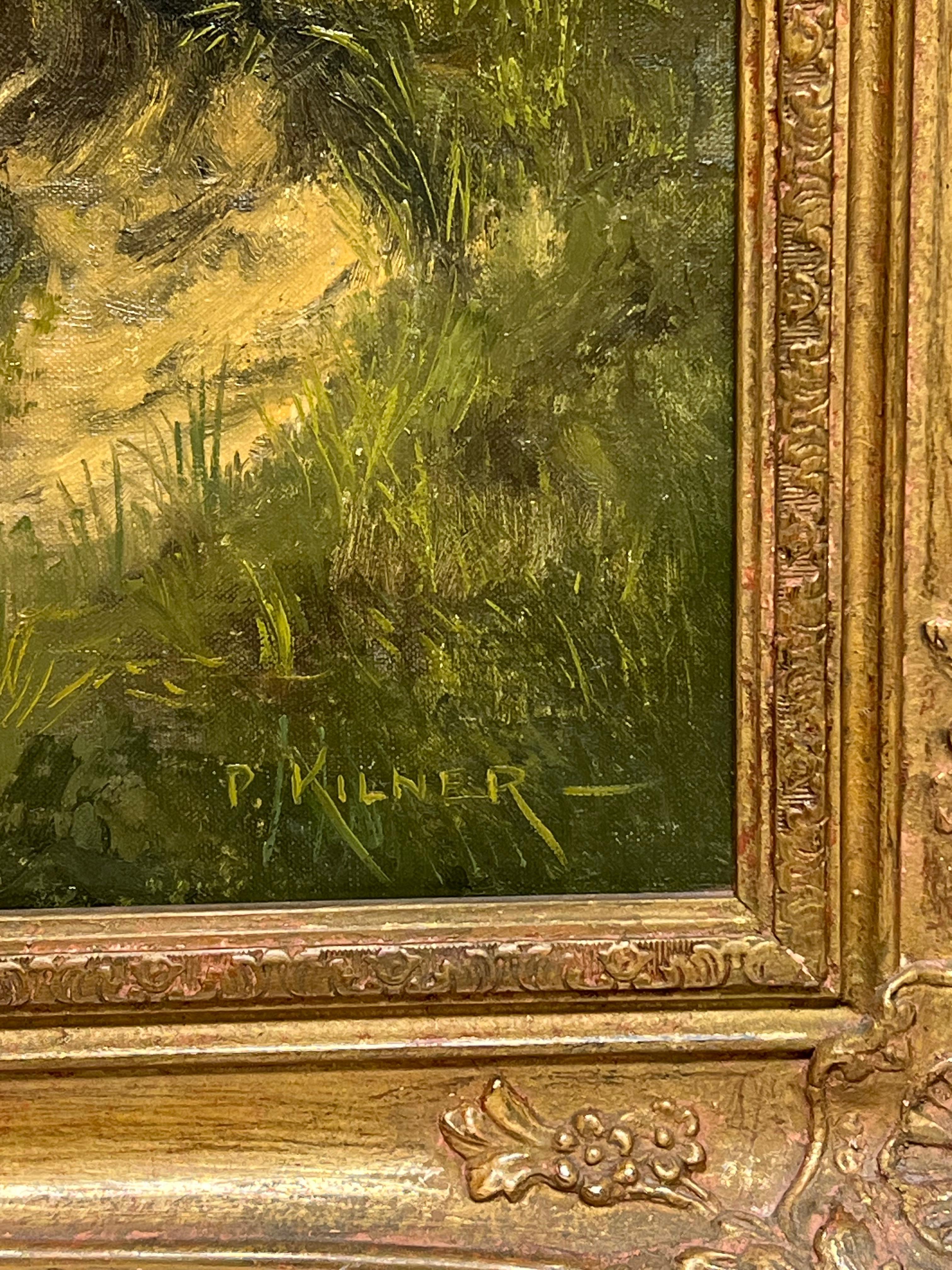 Gran óleo tradicional inglés Antiguo molino de agua en un paisaje rural en venta 7