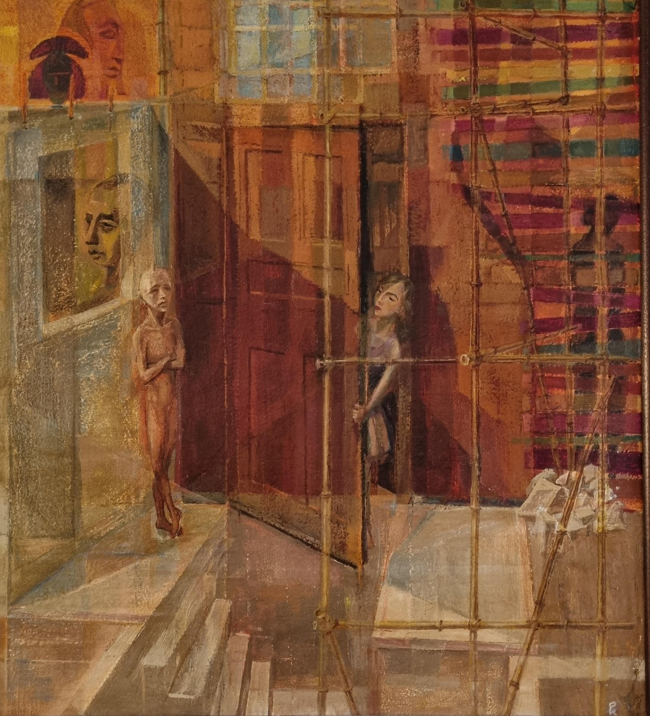Surrealistisches Gemälde des 20. Jahrhunderts von Philip Krevoruck, Wpa-Ära (Surrealismus), Painting, von PHILIP KREVORUCK