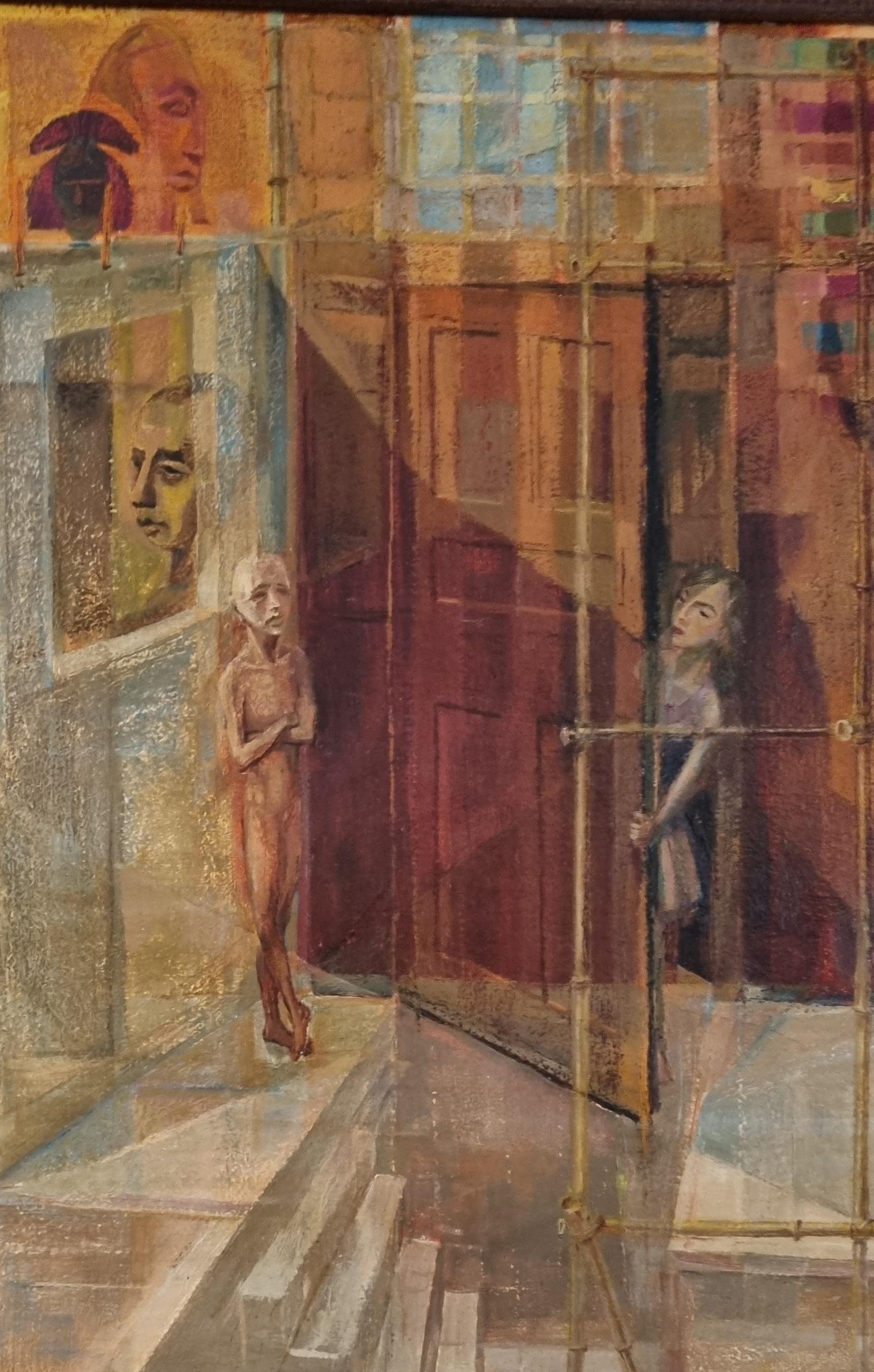 Surrealistisches Gemälde des 20. Jahrhunderts von Philip Krevoruck, Wpa-Ära im Angebot 1