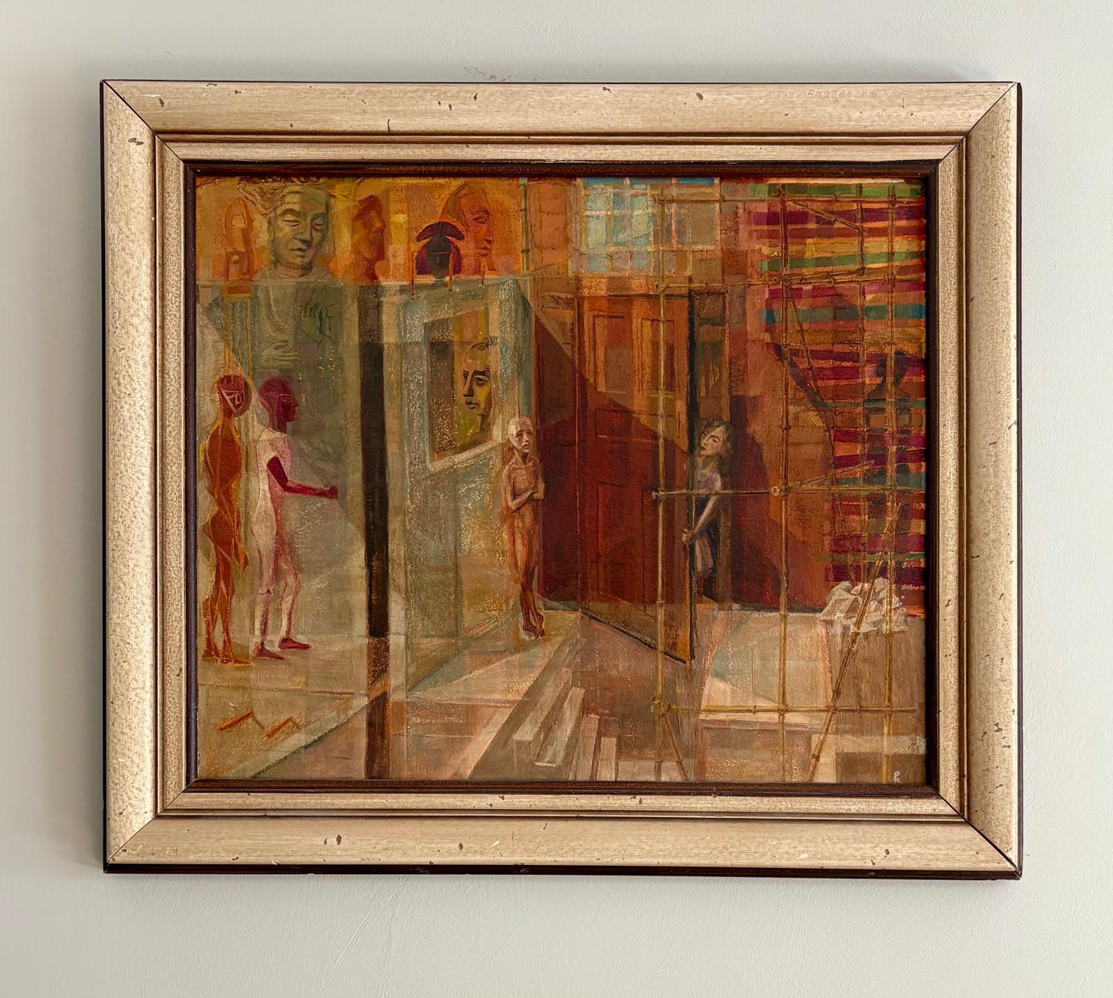 Philip Krevoruck (1919–1999), WPA Artist

Surrealist oil on board, painted during the 1950s, in its original 1950s frame, signed in the lower right-hand corner.

Philip Krevoruck was born on 26 January 1919 in Fitchburg, Massachusetts, the youngest