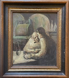 Peinture à l'huile impressionniste de Philip Krevoruck, époque Wpa 