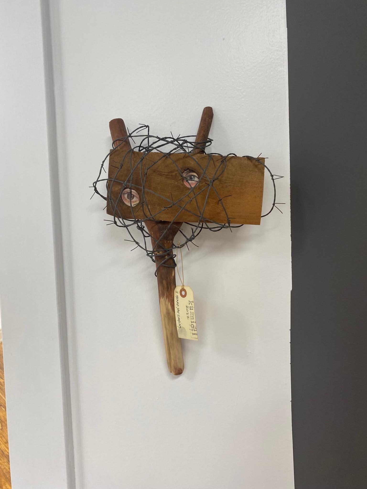 One of a kind mixed-media sculpture by Philip Kuznicki from the Spirit exhibition. Comes in its original frame. Born in Dunkirk NY, Kuznicki started his career working for artists such as Zaha Hadid and Ulysses Pagliari. His work is also a part of