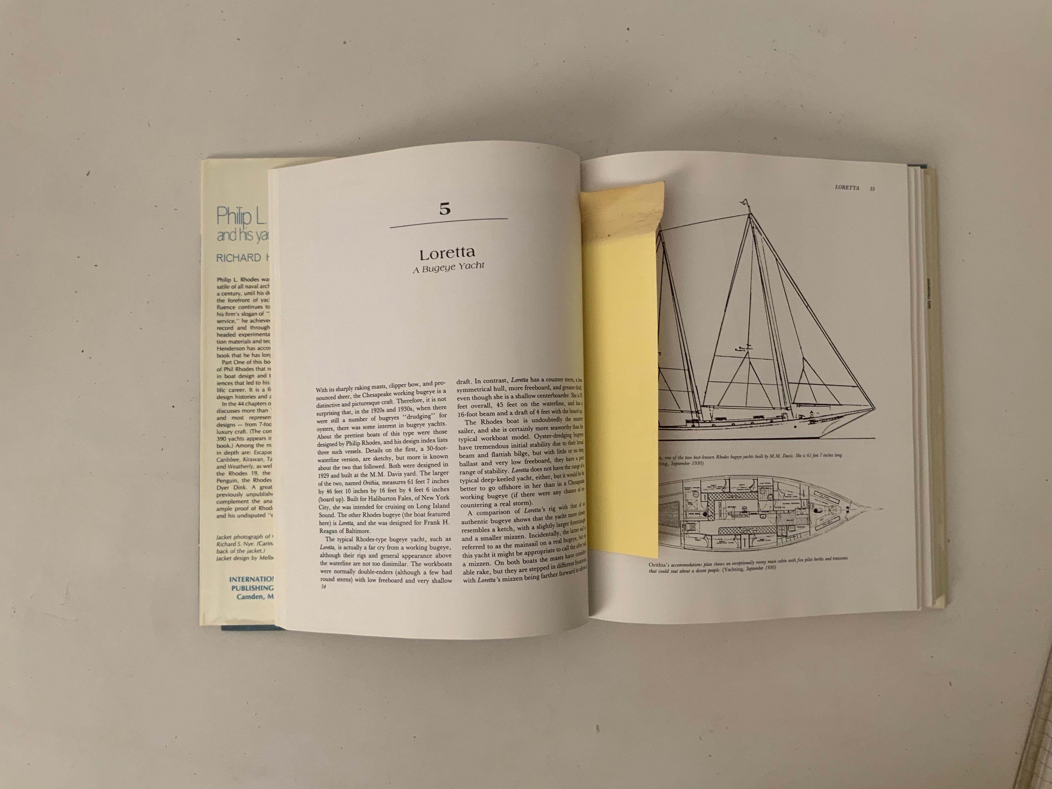 American Philip L. Rhodes and His Yacht Designs Hard Cover Book, 1981