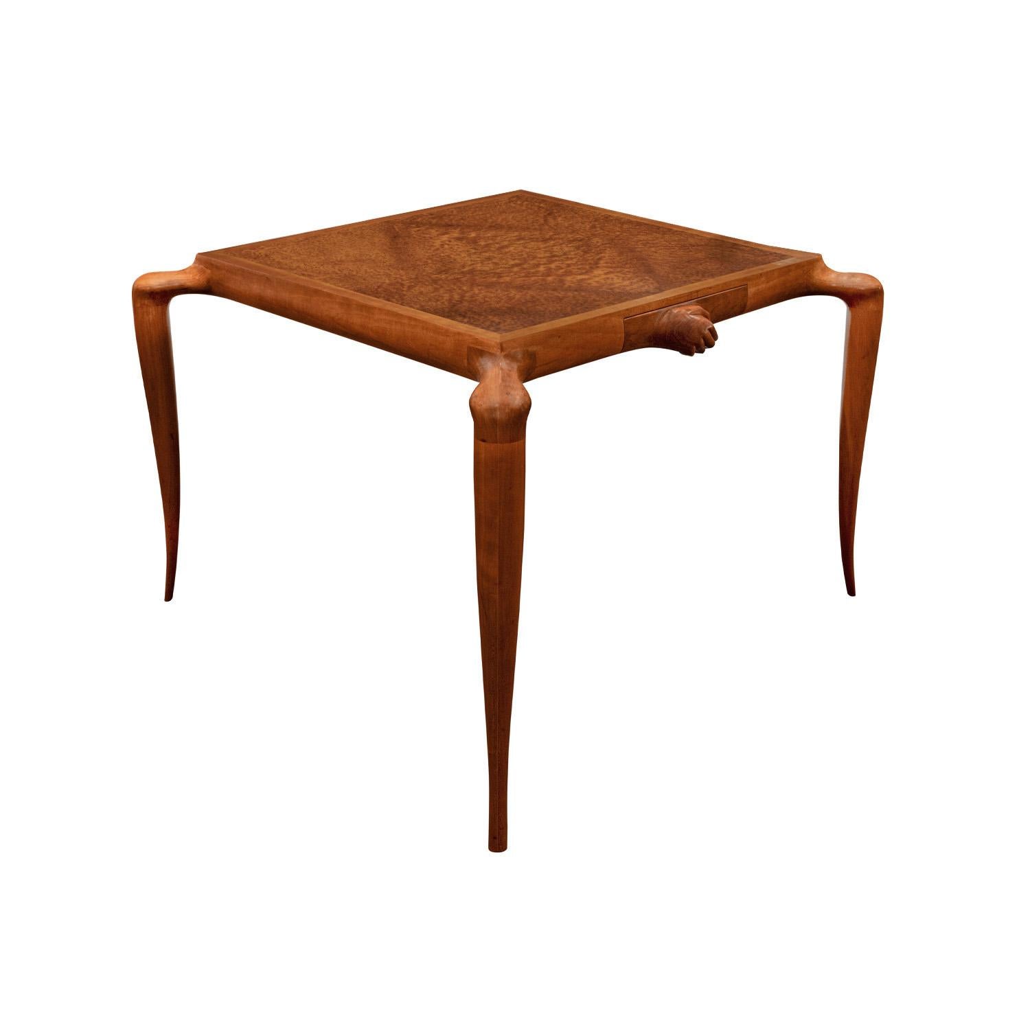 Mid-Century Modern Philip LaVerne Important Sculpture Game Table with Carved Hands 1966, 'Signed'