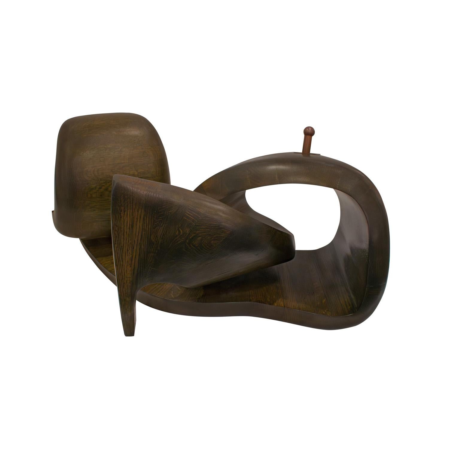 American Philip LaVerne Unique Sweeping Sculpture Coffee Table in Wood 1966 (Signed)