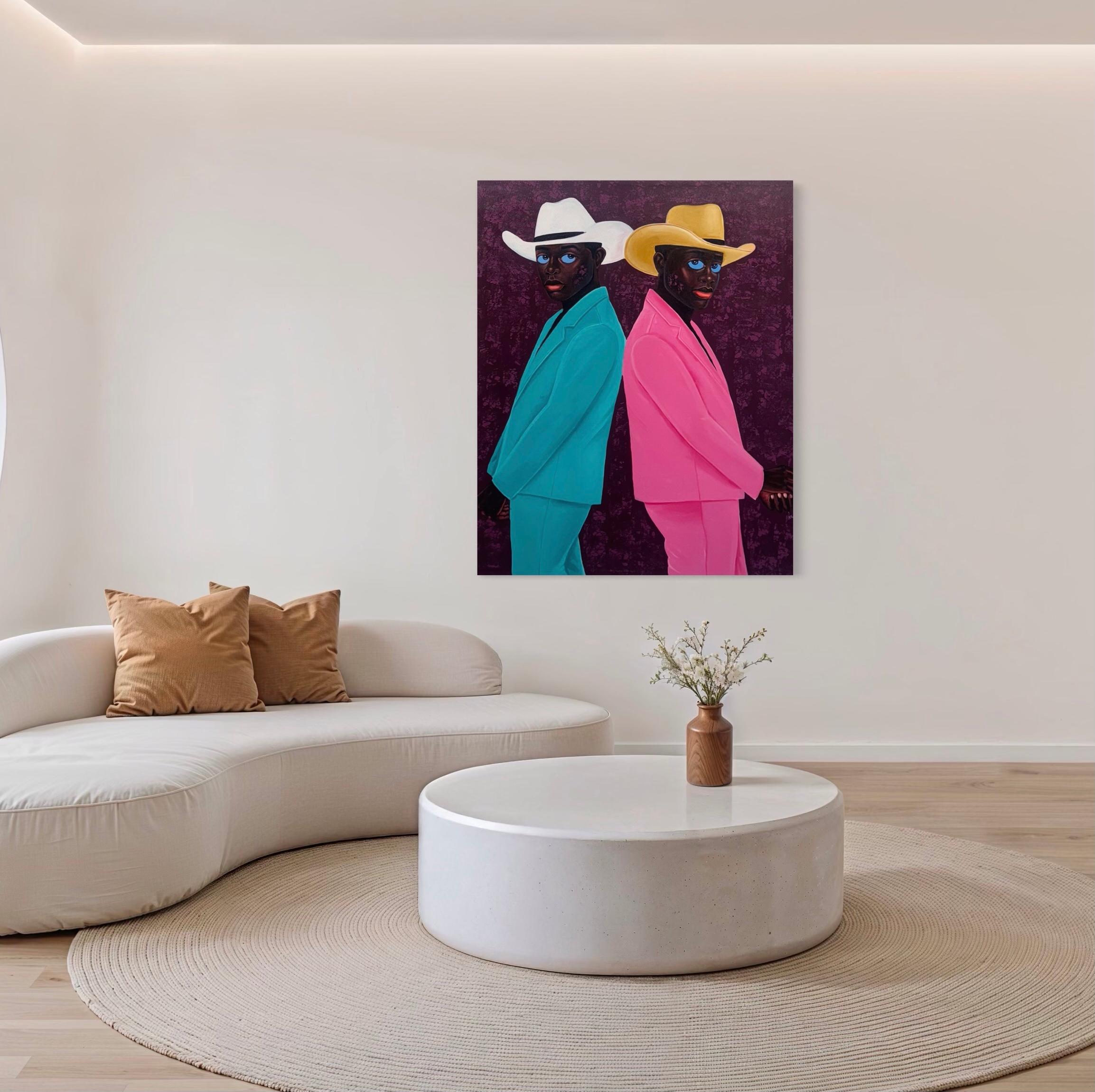 Brotherly Love II - Painting by Philip Letsu