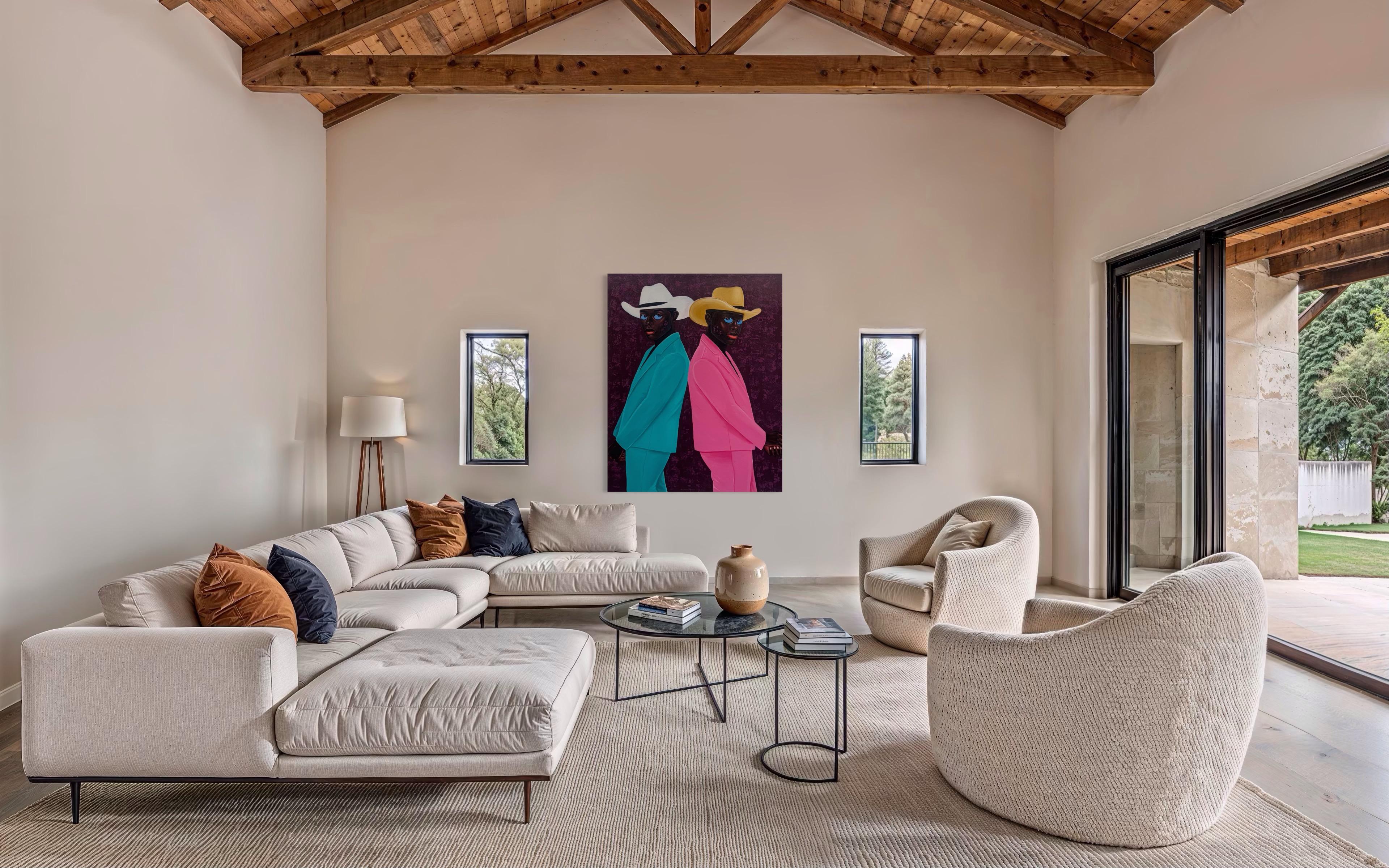 Brotherly Love II - Contemporary Painting by Philip Letsu