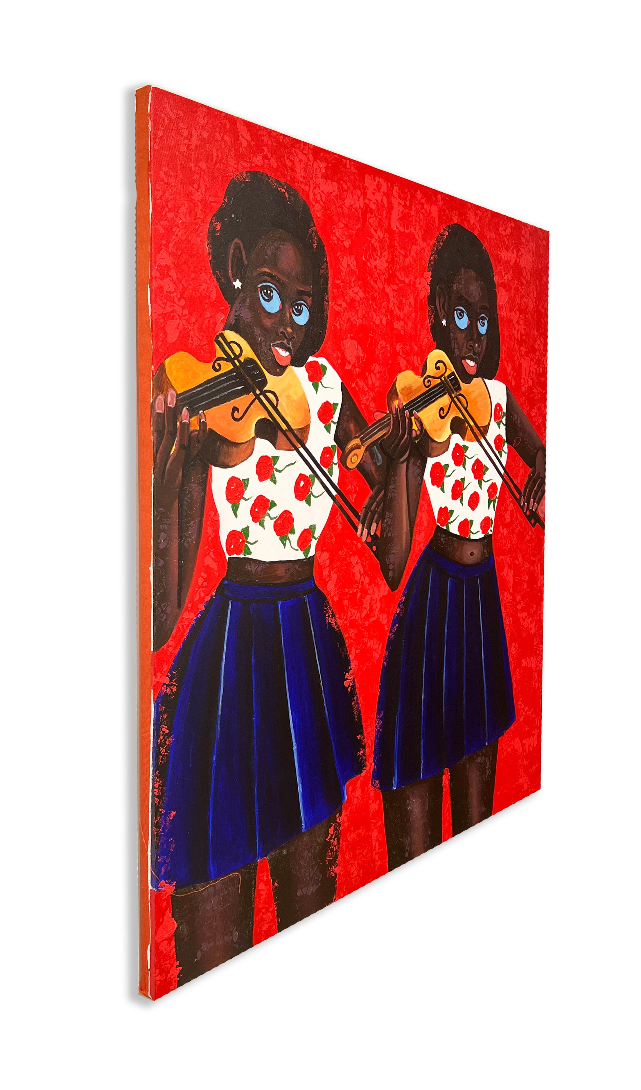 Violin Queens - Figurative Acrylic Painting For Sale 1