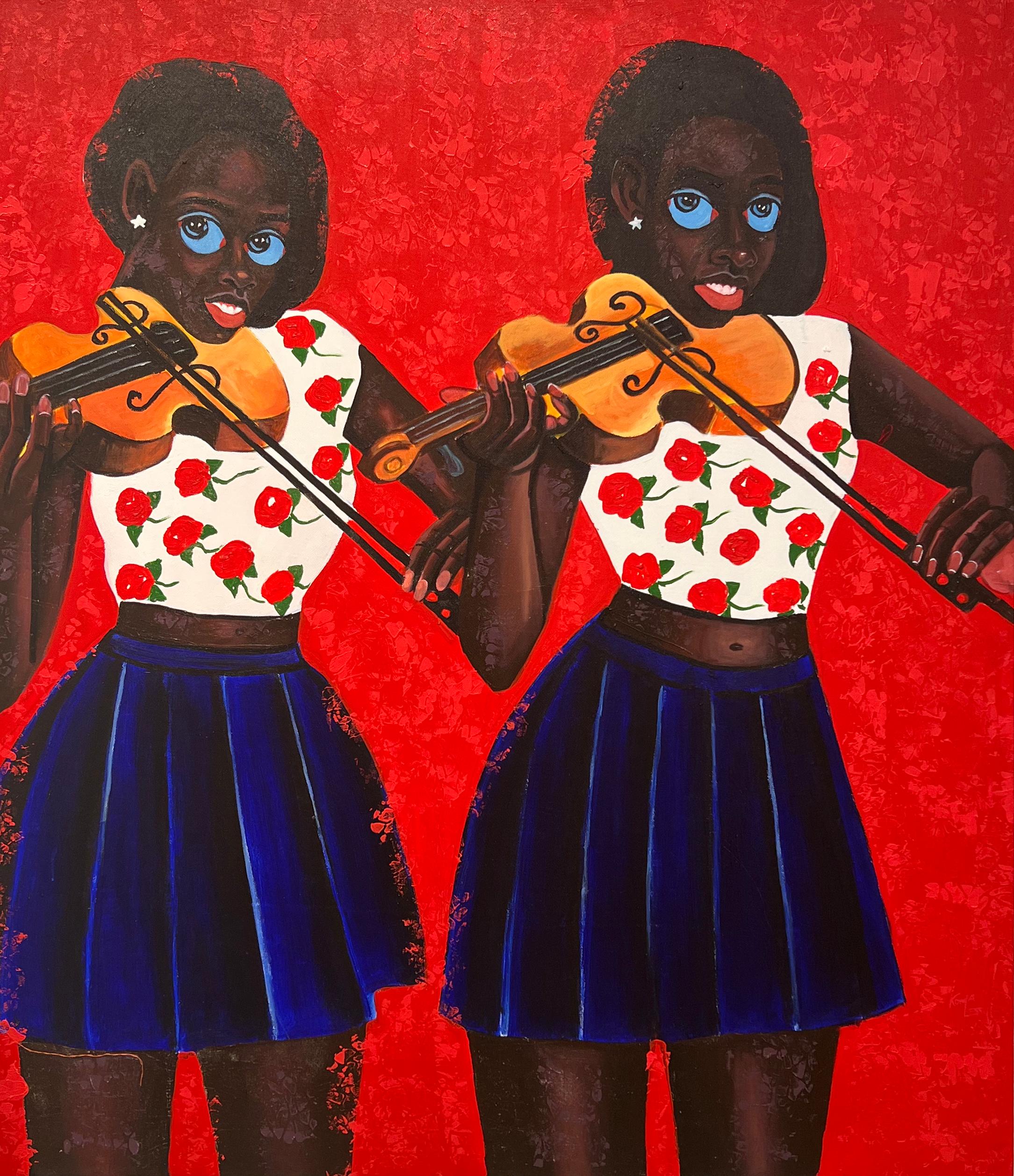 Violin Queens - Figurative Acrylic Painting