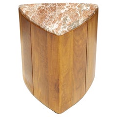 Phillip Lloyd Powell Side Table in Walnut and Marble