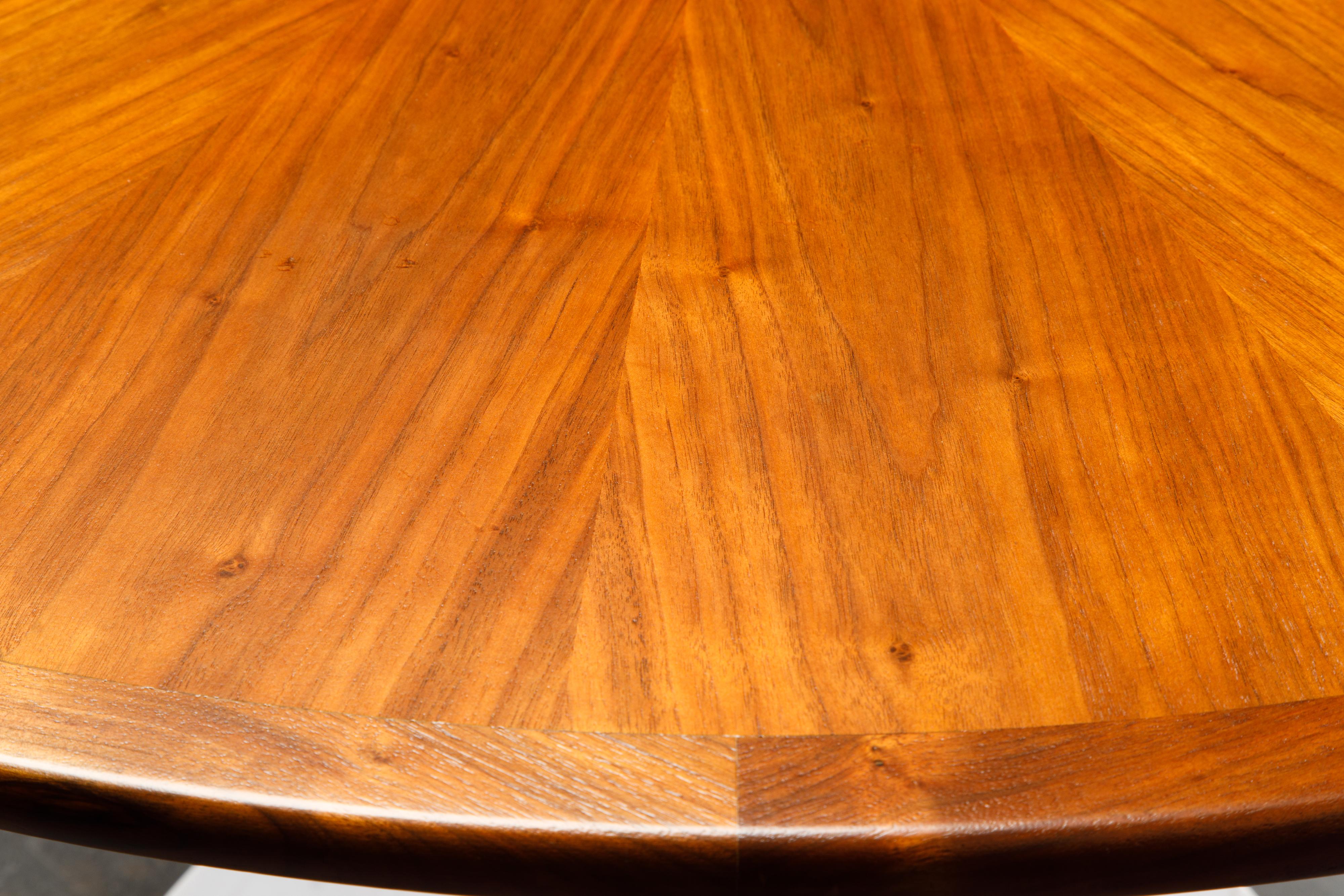 Philip Lloyd Powell Walnut, Marble and Ebonized Wood Center Dining Table, 1970s 5
