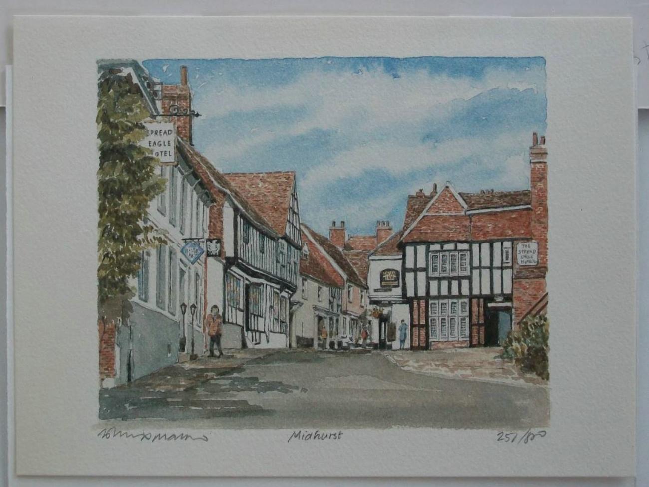 PHILIP MARTIN - 'MIDHURST' - Vintage Farbdruck - Signiert - K.K. - CIRCA 2000 (Papier) im Angebot