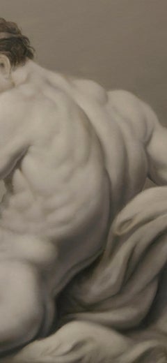 Hercules at Rest Large En Grisaille Oil Painting by Philip Melville Courtney
