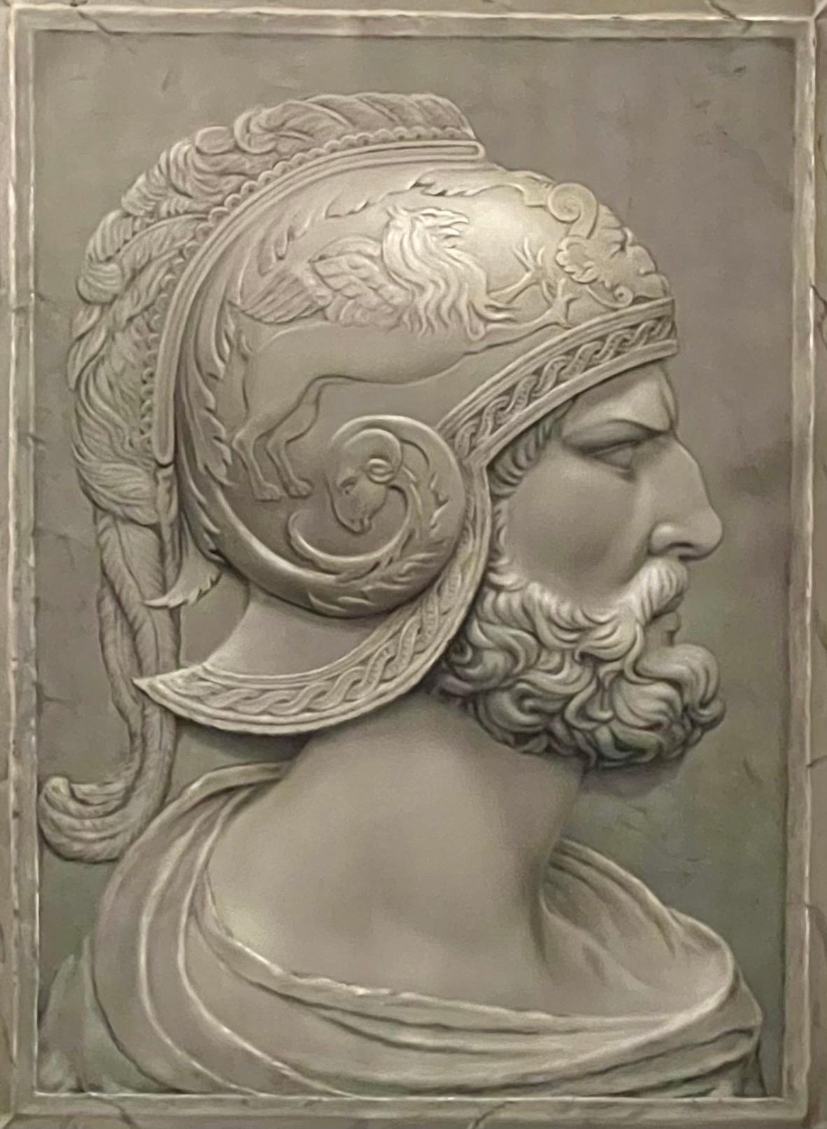 Roman Warrior Large En Grisaille Oil on Canvas by Philip Melville Courtney