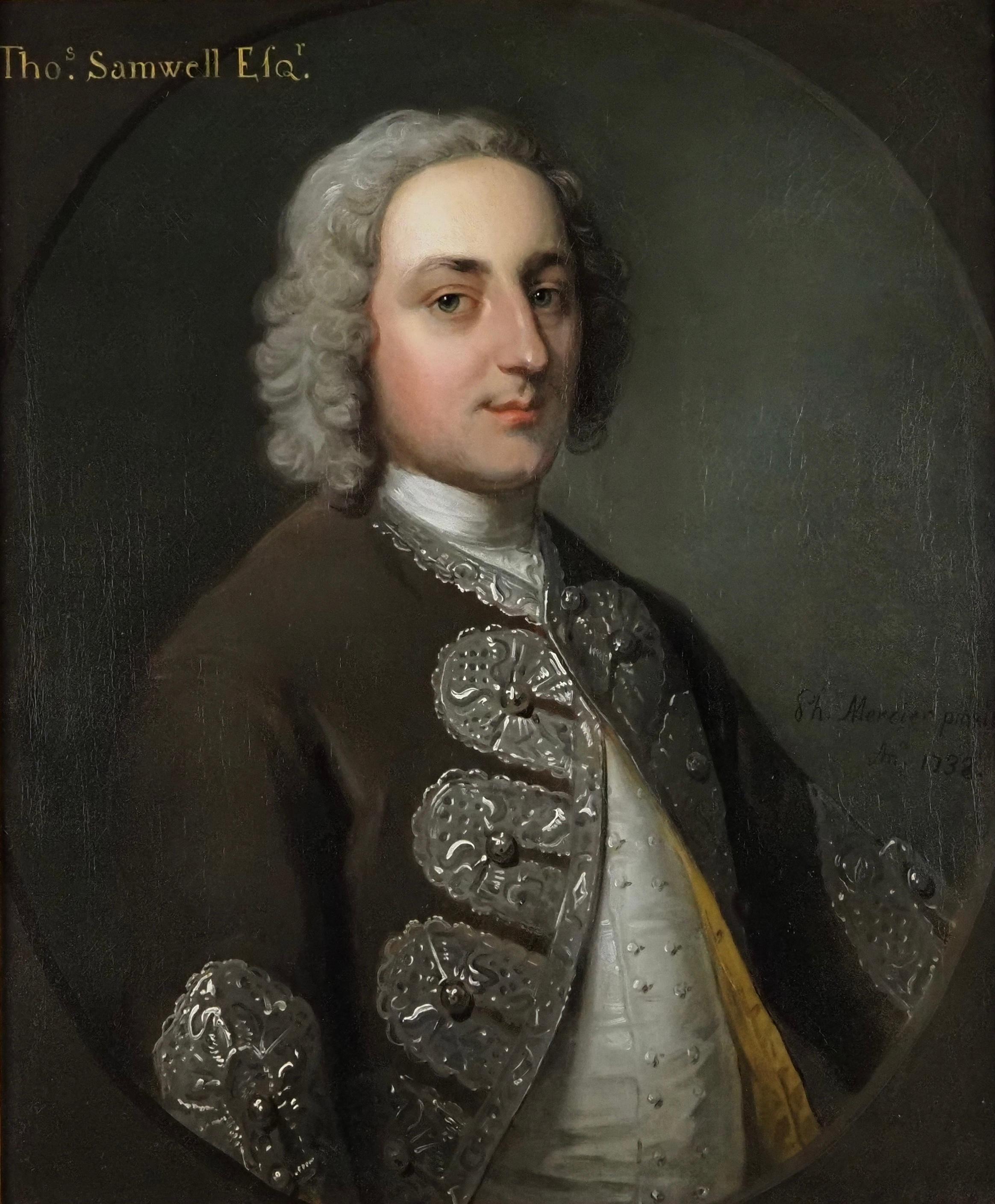 Portrait of Thomas Samwell of Upton - Old Masters Painting by Philip Mercier