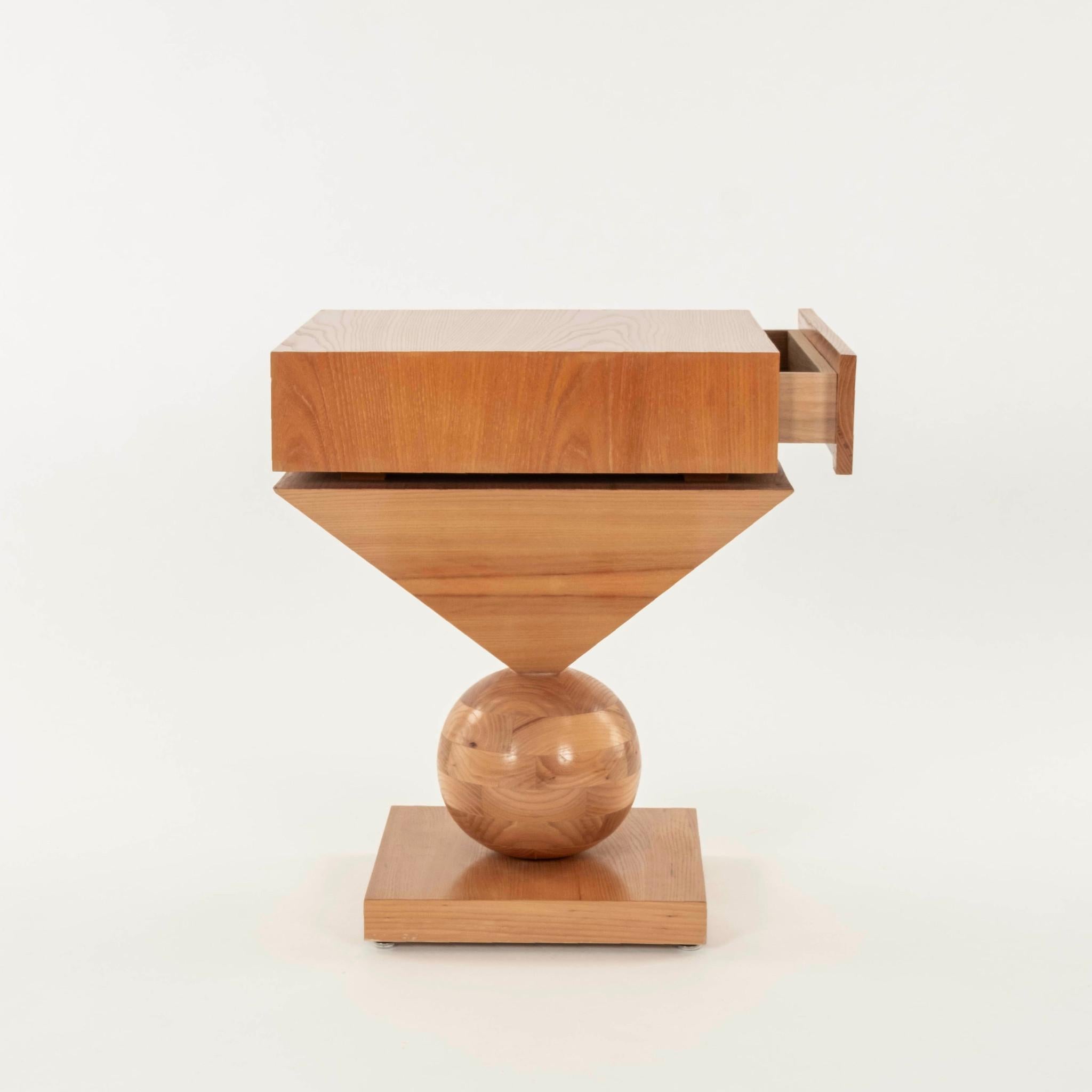 Elm Philip Michael Wolfson Memphis Bauhaus Style Occasional Table For Sale
