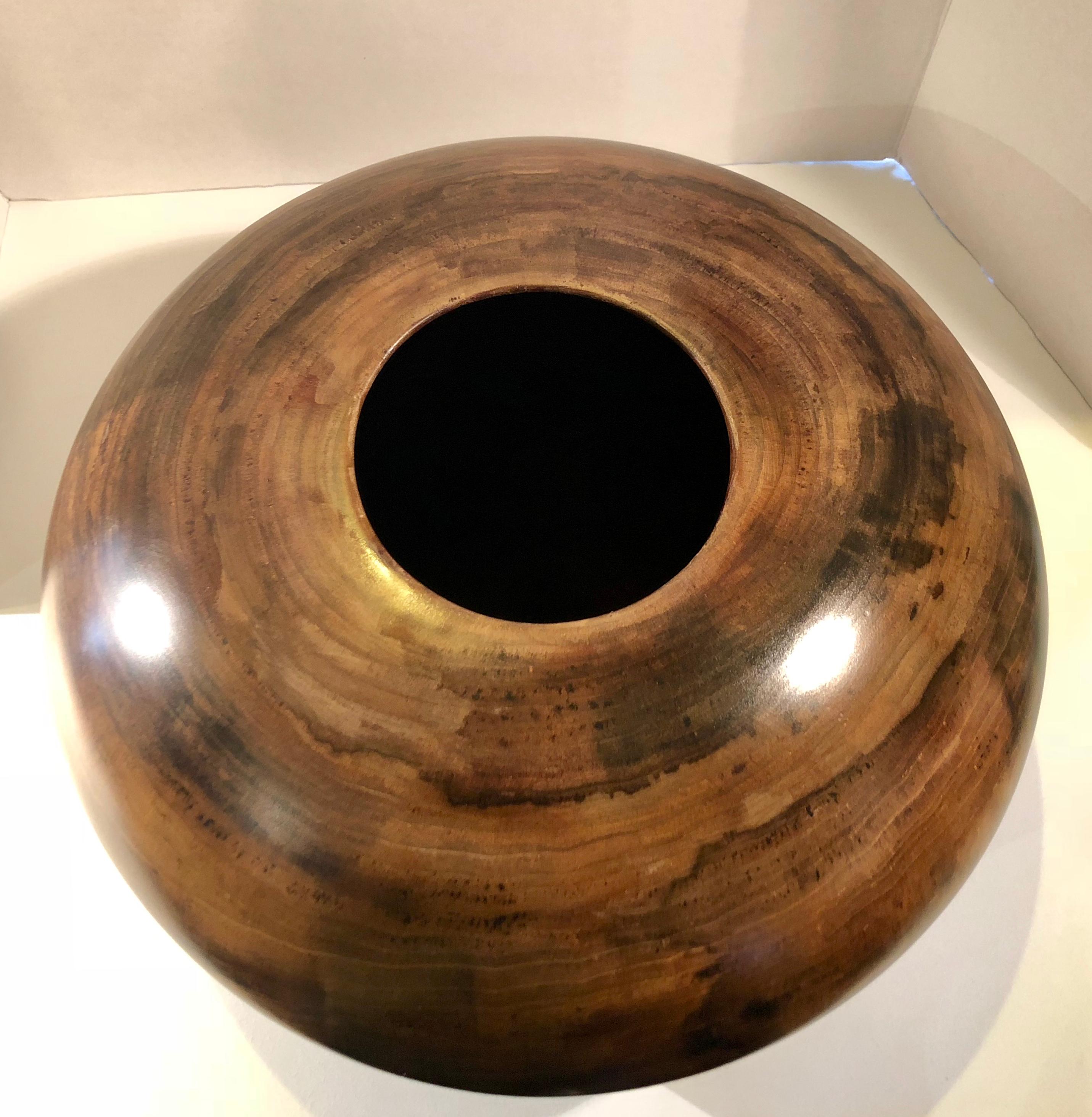Philip Moulthrop Large Scale Museum Quality Tulipwood Turned Vase Vessel Bowl 3