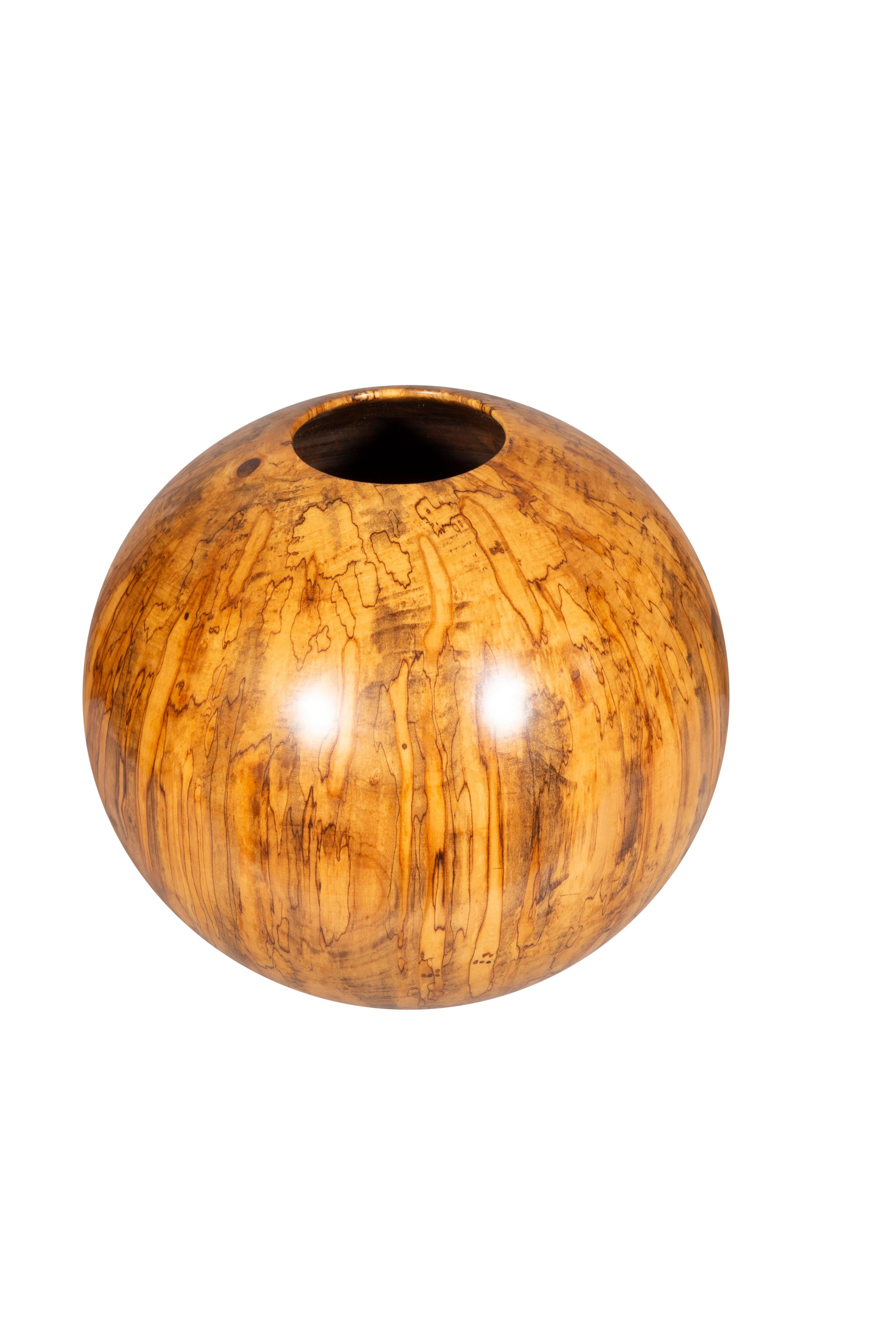Philip Moulthrop Vase aus glasiertem Silber-Ahornholz (amerikanisch) im Angebot
