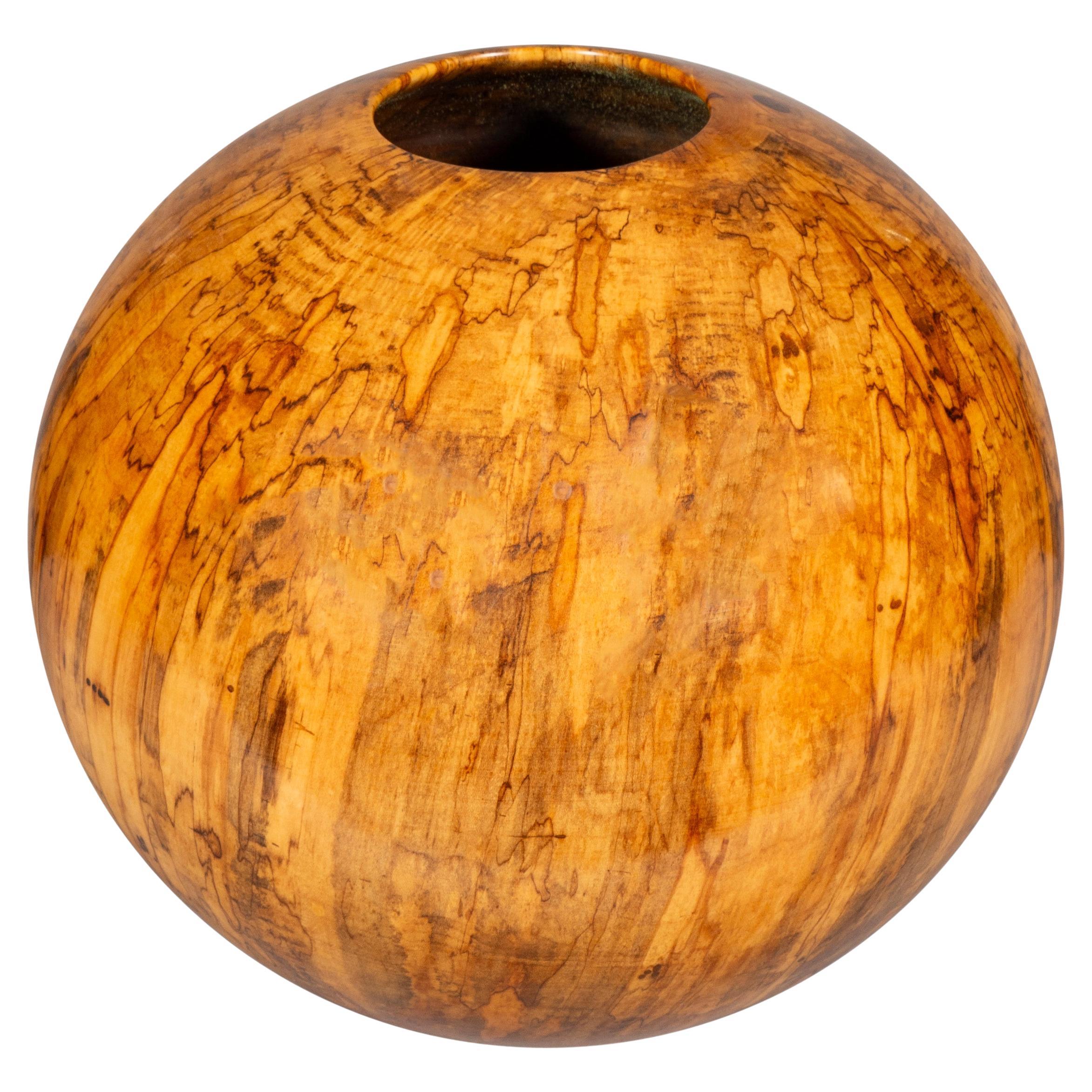 Philip Moulthrop Vase aus glasiertem Silber-Ahornholz im Angebot